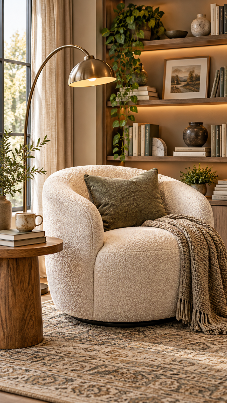 🥉 Best 3 Cozy Reading Chairs With a Modern Swivel Barrel Shape