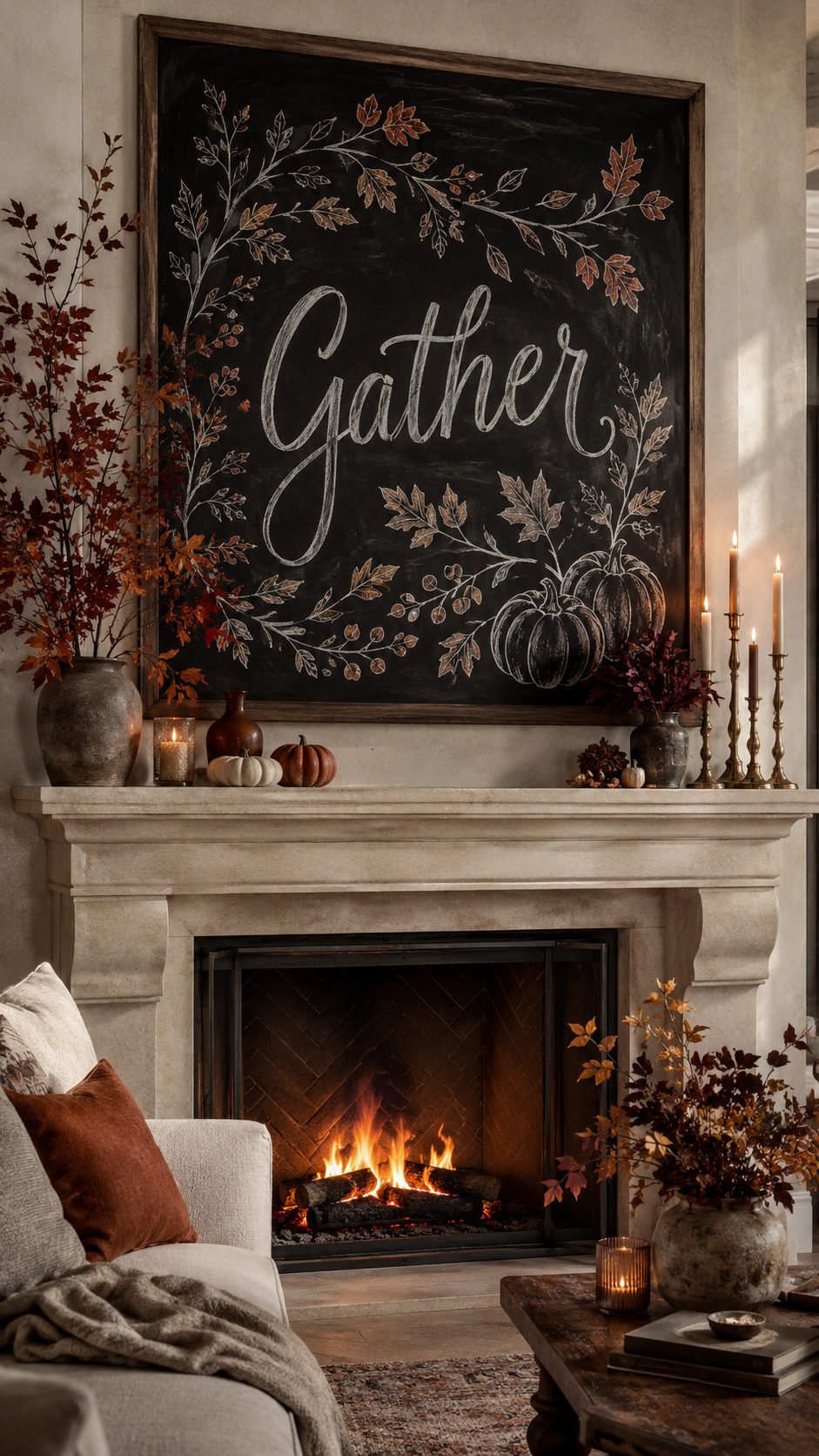 🥉 Top 3 Artistic Fireplace Fall Chalkboard Ideas