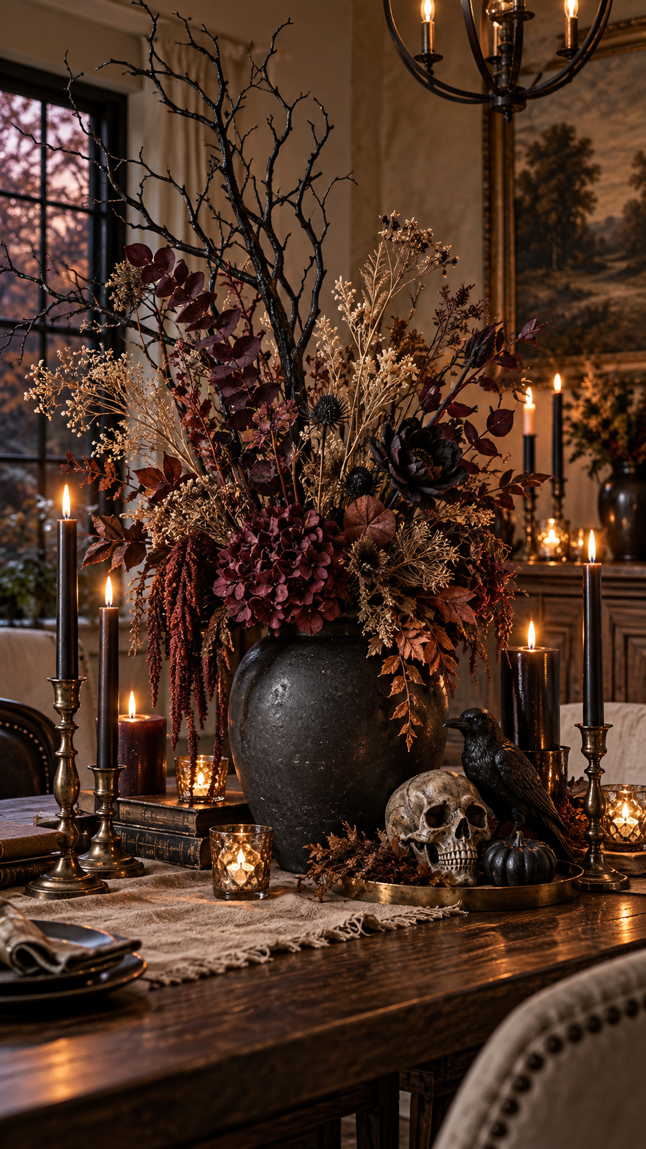 🥉 Top 3 Dollar Tree Halloween DIY Dark Botanical Candle Centerpiece
