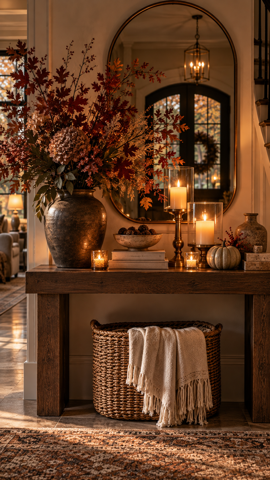 🥉 Top 3 Elegant Candlelit Fall Entry Table Decor