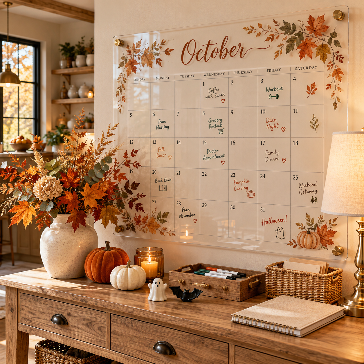 Best 3 October Dry Erase Calendar Ideas That Make Your Fall Home Look Beautiful and Organized