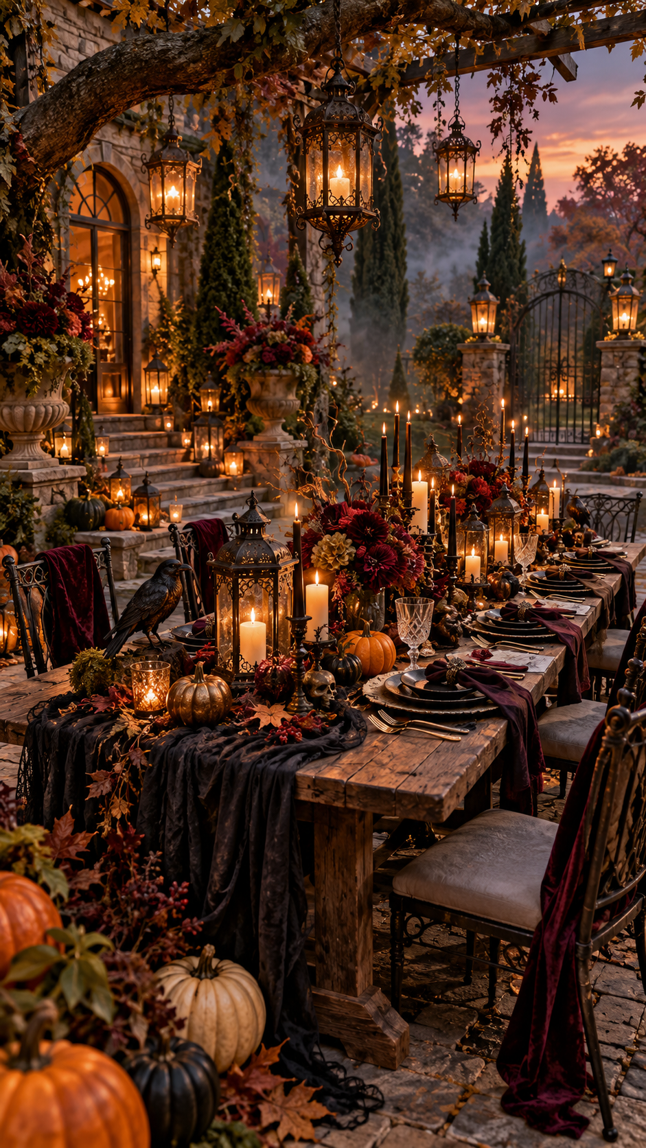 🥇 Best 1 Backyard Halloween Party Idea With an Elegant Haunted Garden Dinner