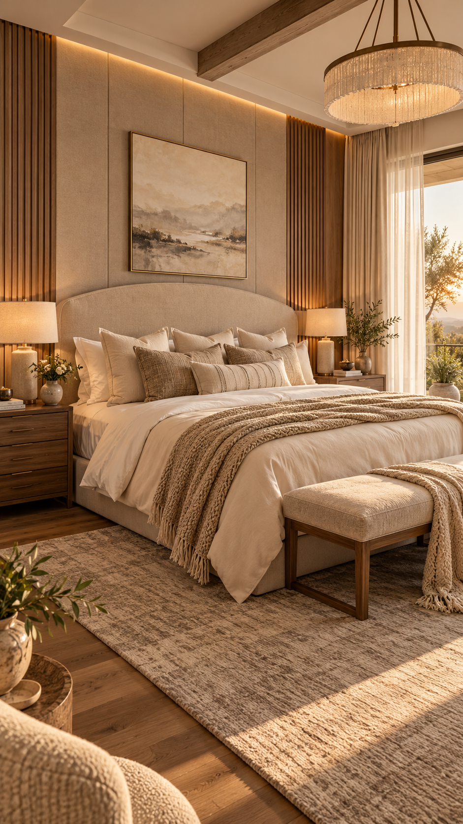 🥇 Best 1 Couples' Bedroom Ideas With Romantic Warm Neutrals and Soft Luxury Layers