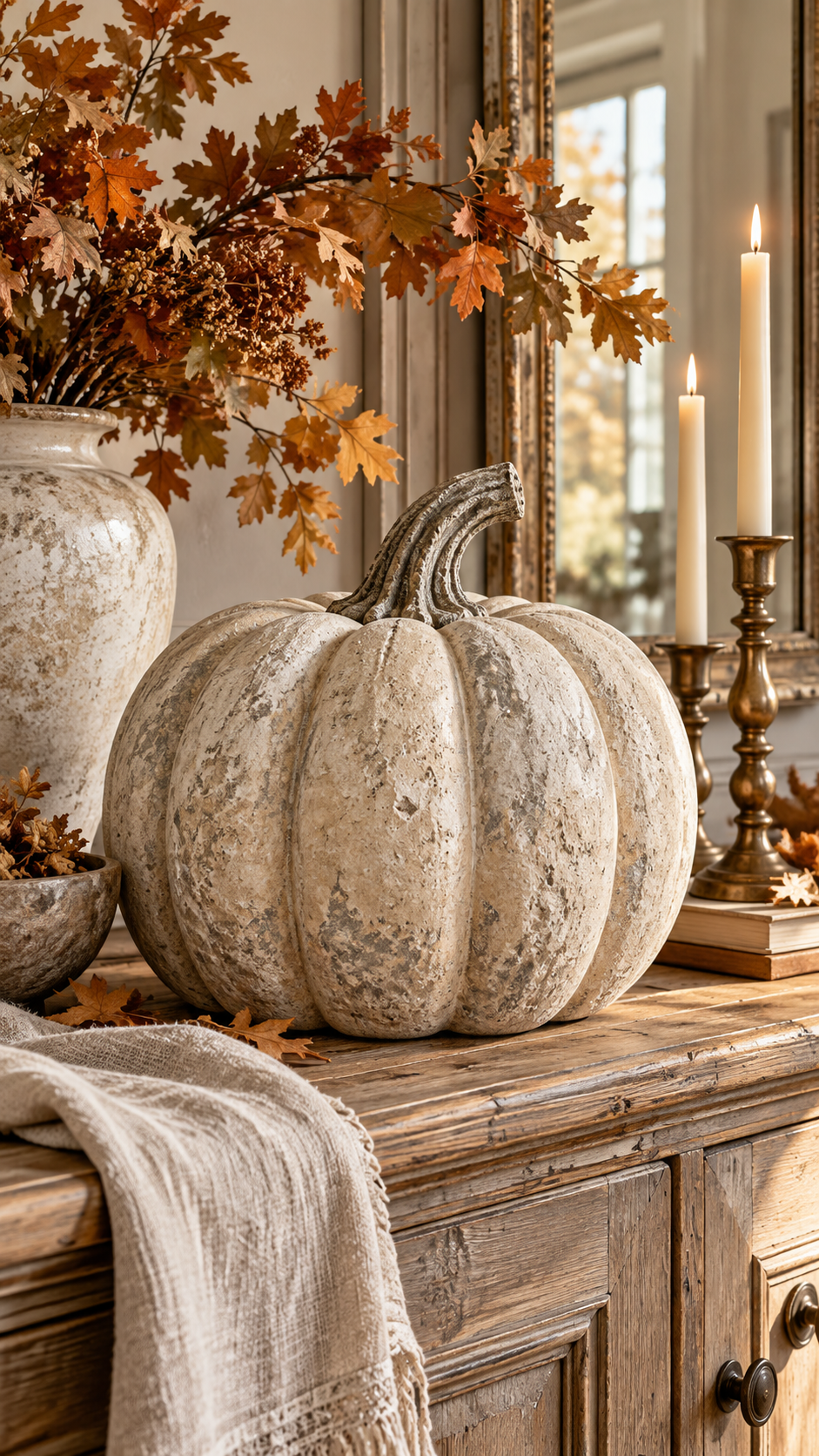 🥇 Best 1 Plastic Pumpkins Makeover With Aged Limestone Texture
