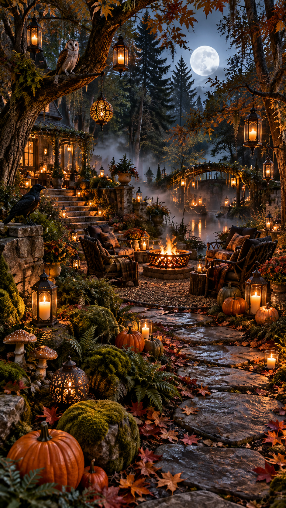 🥈 Best 2 Backyard Halloween Party Idea With a Moonlit Haunted Woodland