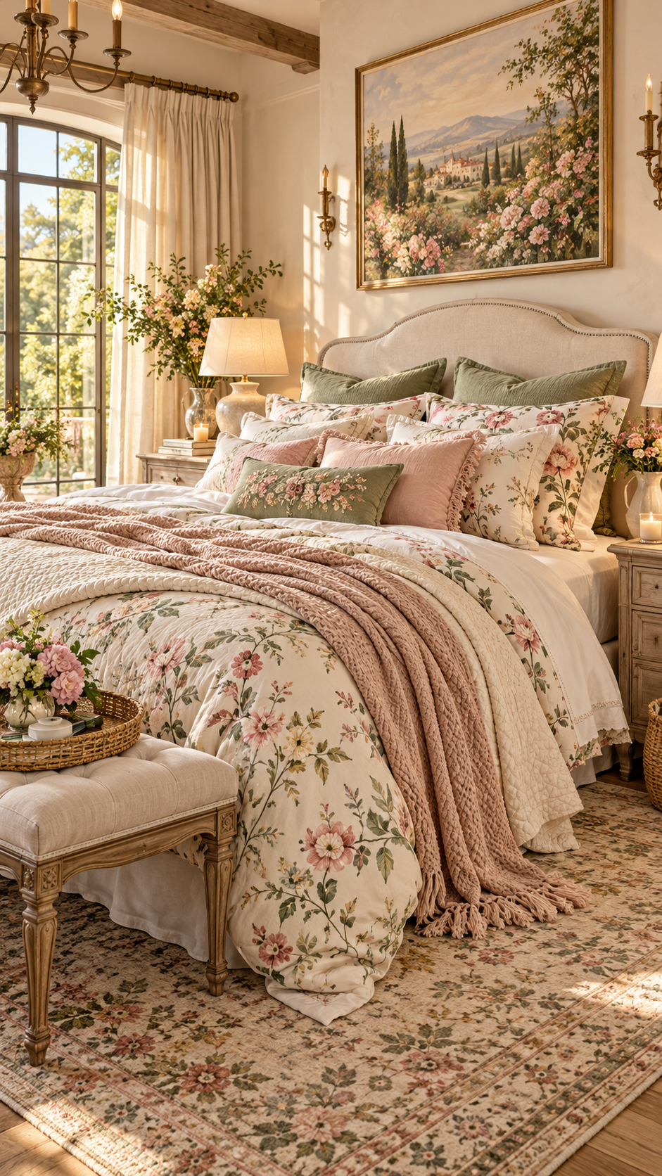 🥈 Best 2 Bedding Set Ideas With Romantic Botanical Prints and Soft Cottage Elegance