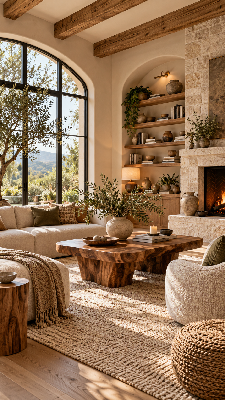 🥈 Best 2 Cozy Living Room Inspo Ideas With Natural Wood and Organic Modern Style