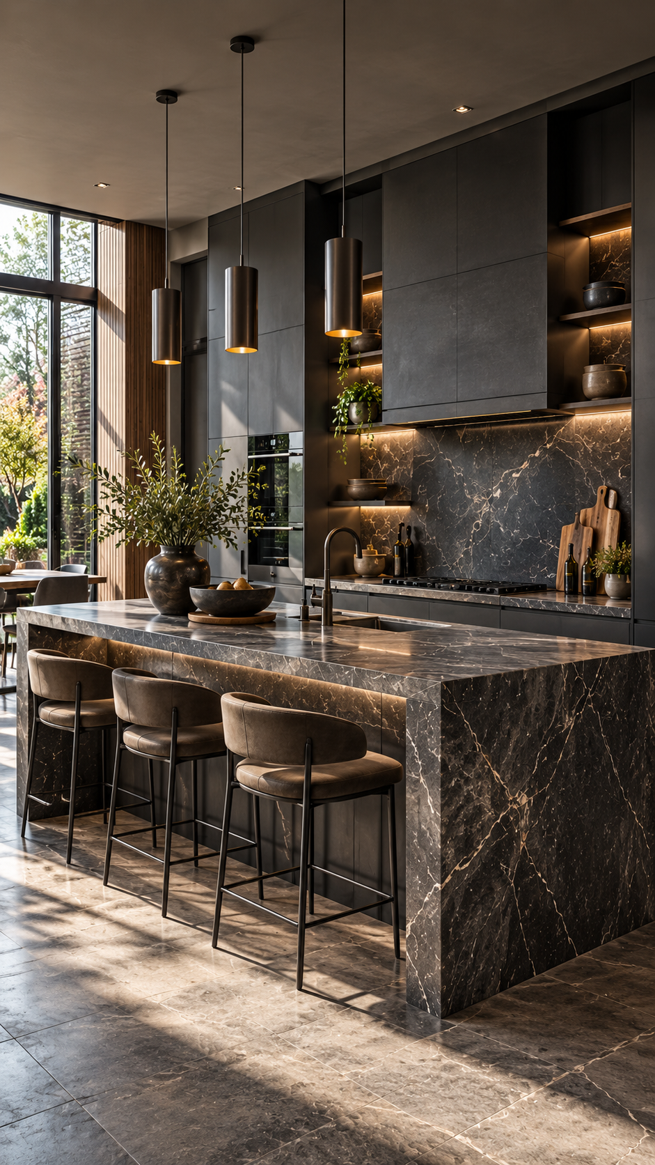 🥈 Best 2 Monochrome Kitchen Ideas With Charcoal Architectural Depth