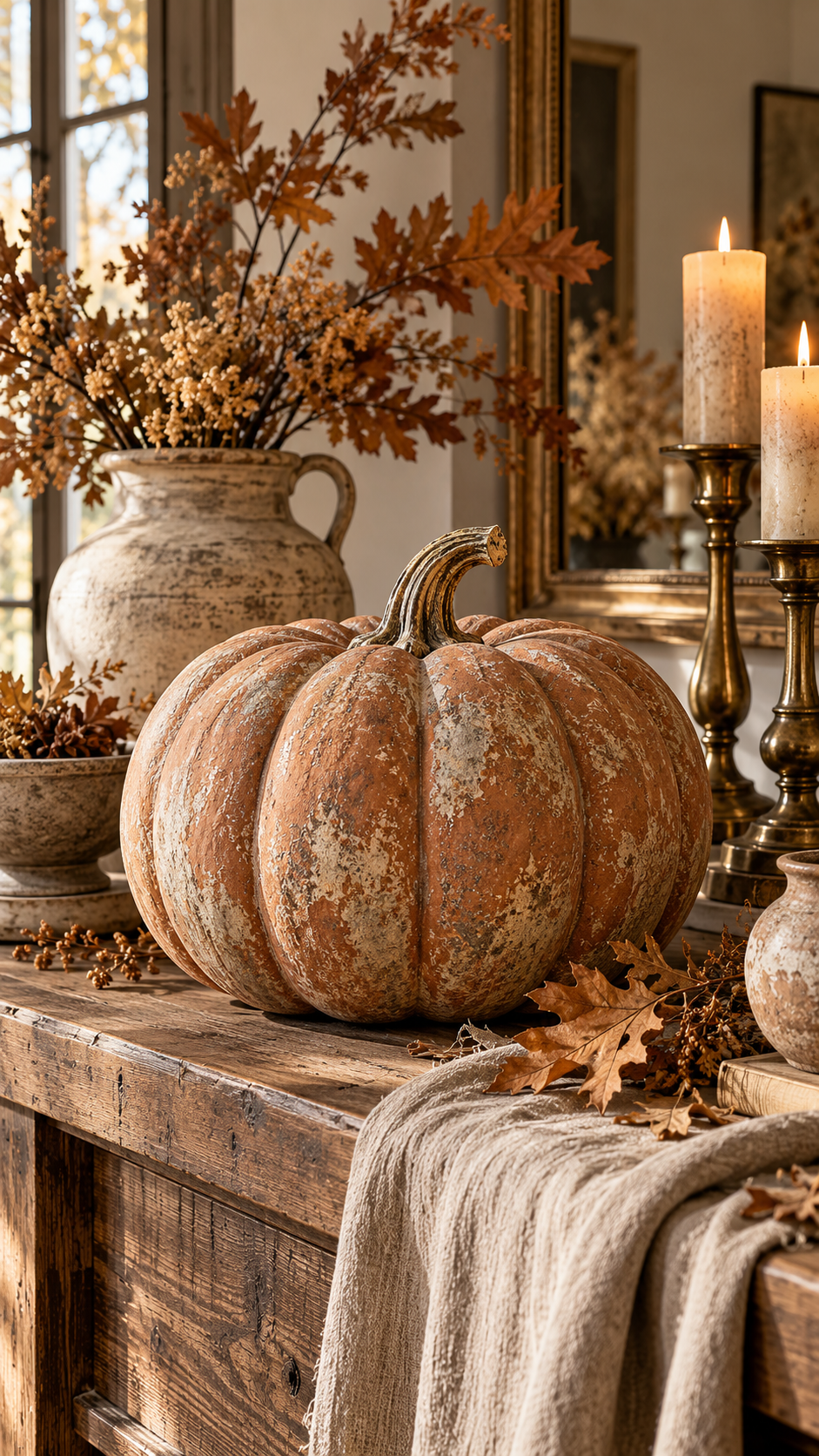 🥈 Best 2 Plastic Pumpkins Makeover With Vintage Terracotta Character