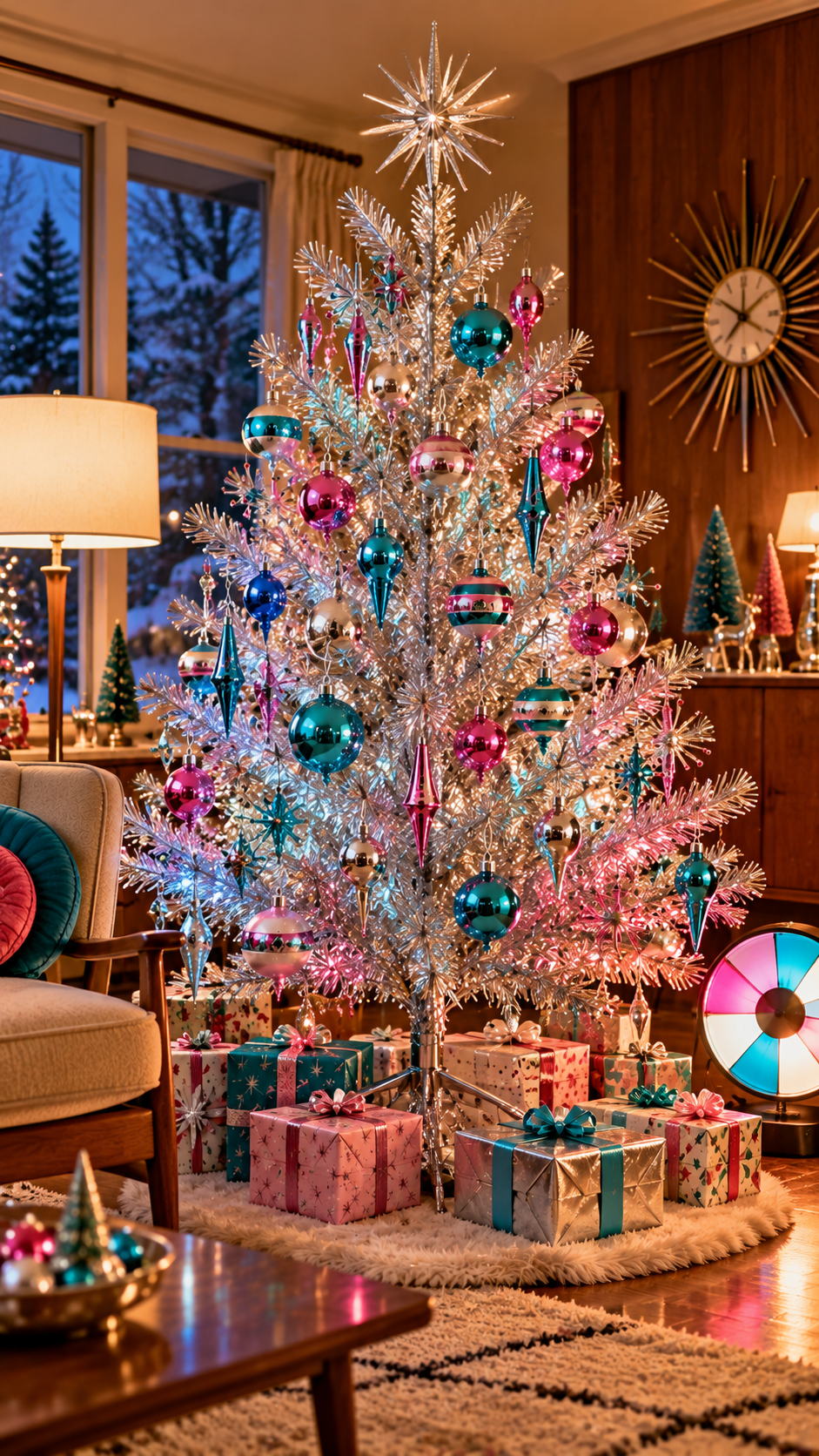 🥈 Top 2 Vintage Christmas Tree Ideas With a 1960s Aluminum Tree and Mid Century Retro Elegance