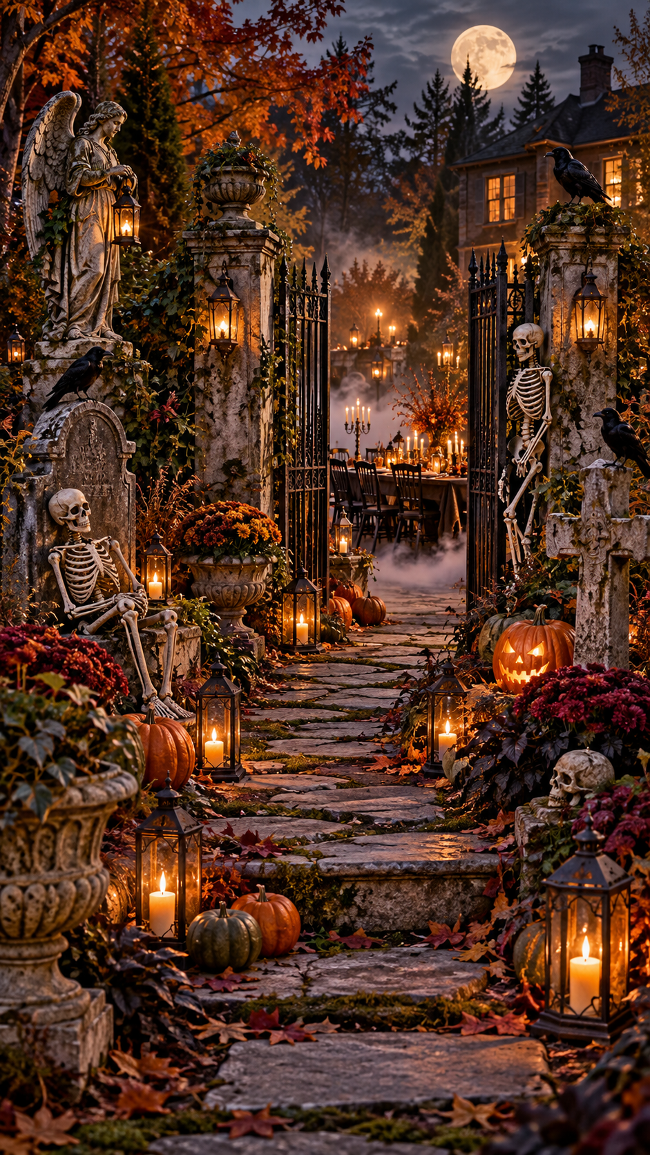 🥉 Best 3 Backyard Halloween Party Idea With a Haunted Graveyard Garden