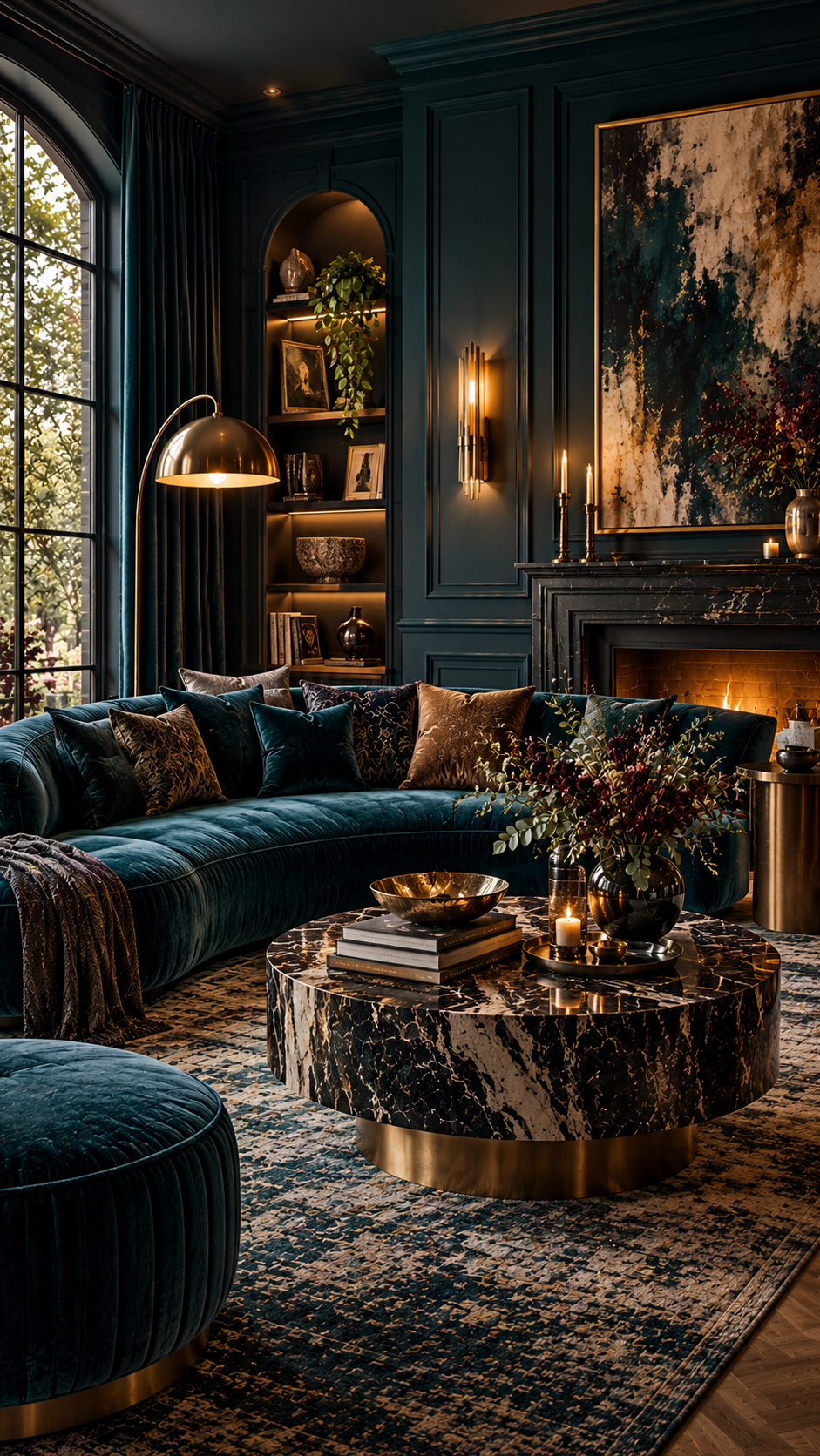🥉 Best 3 Moody Living Room Inspo Ideas With Midnight Teal and Jewel Box Luxury