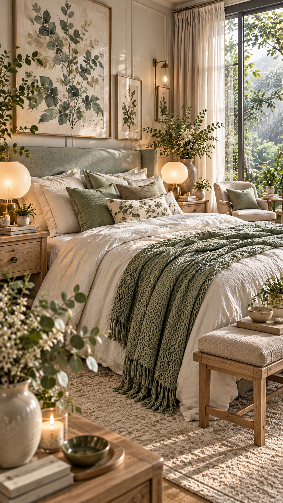 🥉 Top 3 Cozy Bedroom Aesthetic Moodboards With Rainwashed Botanical and Misty Glass
